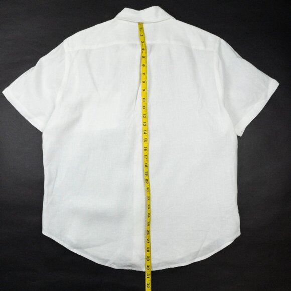 Alex Crane Ola Linen Shirt Men's XL White Short Sleeve Casual Button-Up Travel - Picture 7 of 10